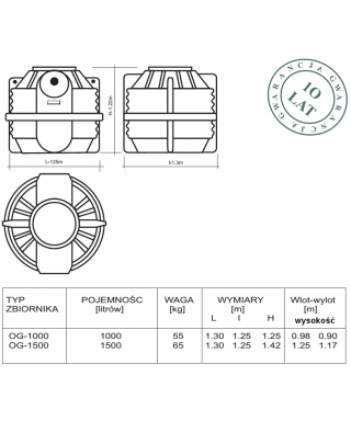 Oczyszczalnia OP-3000/7  3x1000l, wlot fi160, nadstawka NZ-30 przydomowa drenażowa