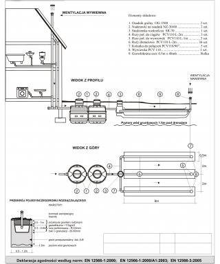 Oczyszczalnia OP-3000/7  2x1500l, wlot fi160, nadstawka NZ-50 przydomowa drenażowa